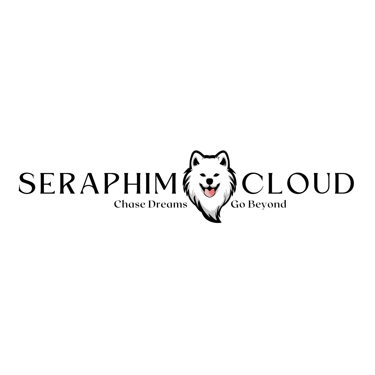 SERAPHIM CLOUD LOGO Logo Seraphim Cloud Avec Slogan Chase Dreams , Go Beyond